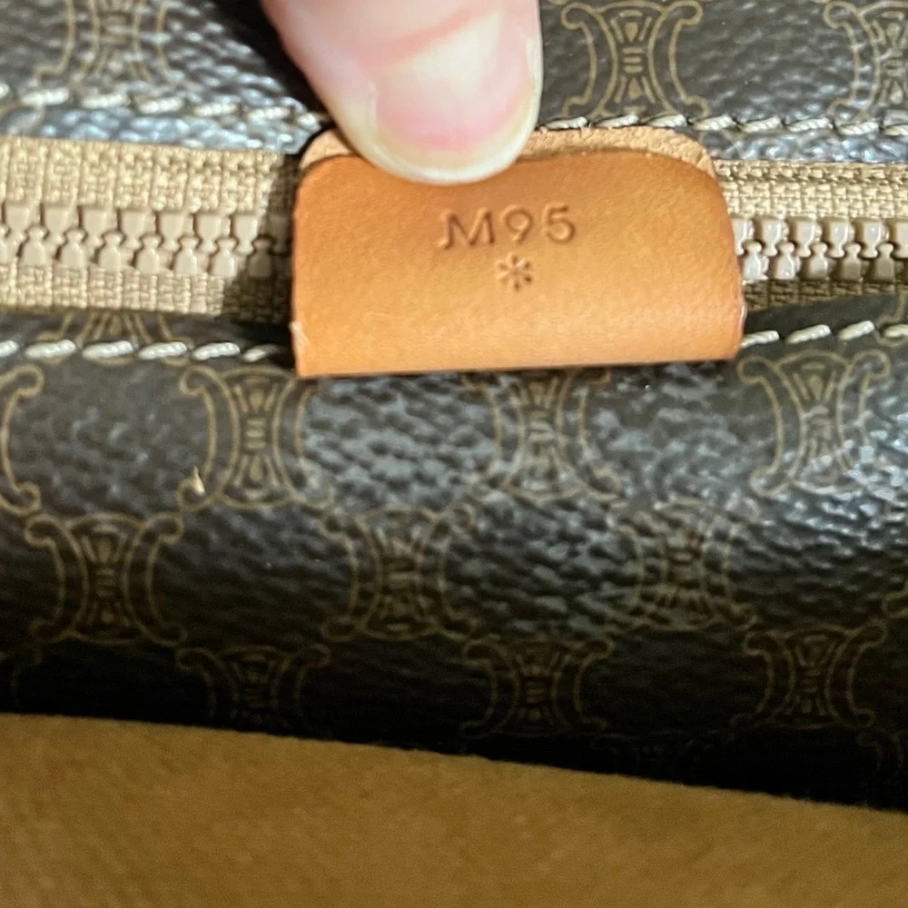 Celine Vintage Macadam Tote Bag Brown PVC Leather Shoulder Bag
